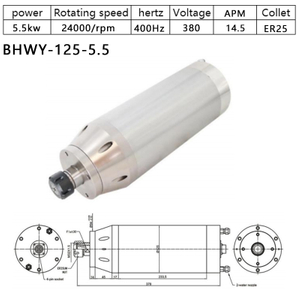 HOLRY CNC Fuso Motor para Madeira Metal Resfriado a Água 5,5kw 220V Motor de Fuso de Alta Qualidade